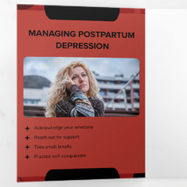Tarjeta Tríptica Managing Postpartum Depression Awareness Design