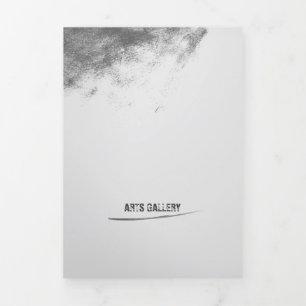 Tarjeta Tríptica Marco de círculo de barniz de grises grises vintag