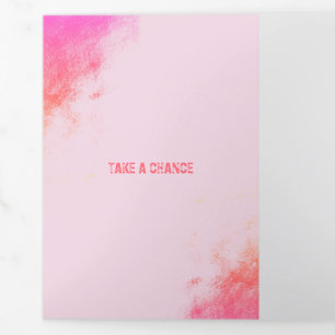 Tarjeta Tríptica Marco de círculo de barrido rosado de barrido vint