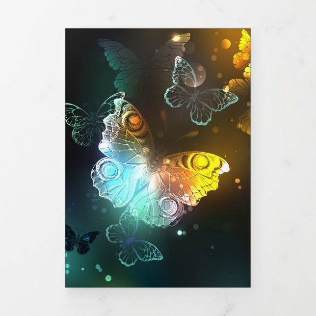 Tarjeta Tríptica Mariposa luminosa y mariposas nocturnas (Foto de portada)