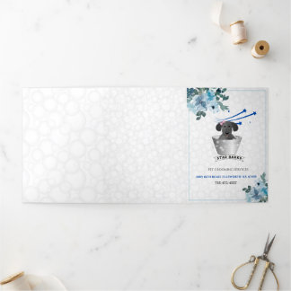 Tarjeta Tríptica Mascota Groomer Promocional
