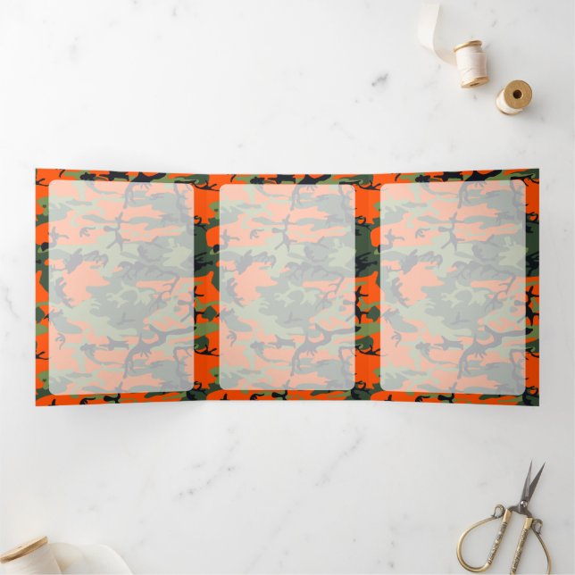 Tarjeta Tríptica Naranja y Camuflaje Verde, Ejército (Interior)