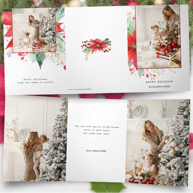 Tarjeta Tríptica Navidades acuáticos modernos foto botánica (Subido por el creador)