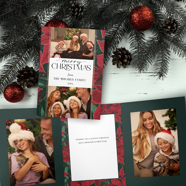 Tarjeta Tríptica Navidades audaces Poinsettia Botánica 2-Foto (Subido por el creador)
