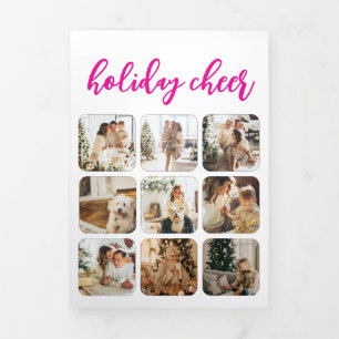 Tarjeta Tríptica Navidades de fotos de Holiday Cheer 16 personaliza