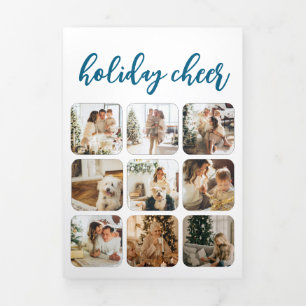 Tarjeta Tríptica Navidades de fotos de Holiday Cheer 16 personaliza