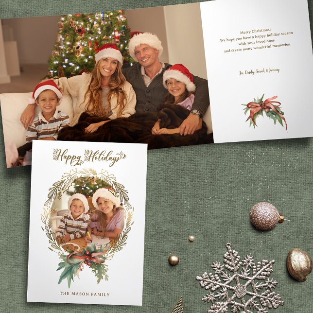 Tarjeta Tríptica Navidades de oro escribieron fotos de Felices Fies (Subido por el creador)