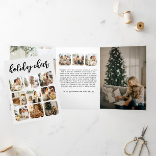 Tarjeta Tríptica Navidades fotográficos navideños personalizados