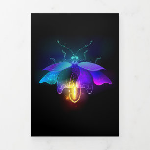 Tarjeta Tríptica Neon Firefly en negro
