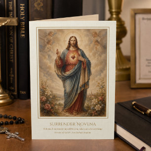 Tarjeta Tríptica Oración de la Novena de Entrega al Sagrado Corazón