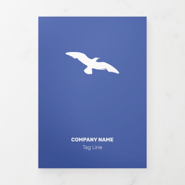 Tarjeta Tríptica Pájaro volador plano monocromo moderado (Foto de portada)