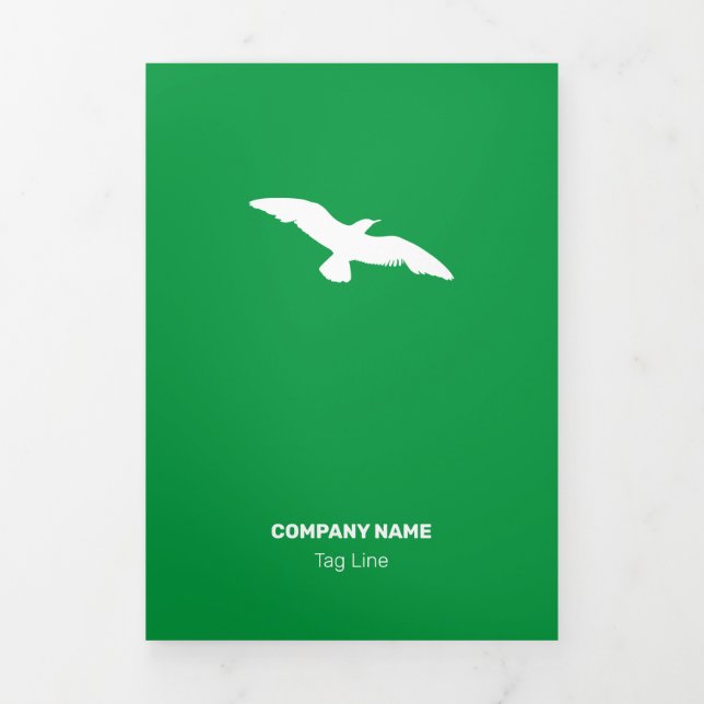 Tarjeta Tríptica Pájaro volador plano monocromo moderado (Foto de portada)