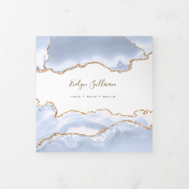 Tarjeta Tríptica pastel blue Agate Trifold Brochure