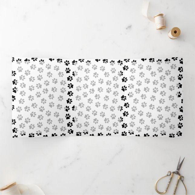 Tarjeta Tríptica Patrón De Patas, Patas De Perro, Patas De Gatos, P (Interior)