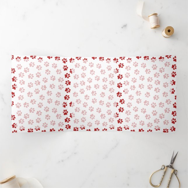 Tarjeta Tríptica Patrón De Patas, Patas De Perro, Patas De Gatos, P (Interior)