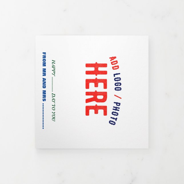 TARJETA TRÍPTICA PERSONALIZABLE MODERNO ESTILO BLANCO VERIFICADO MA (Foto de portada)