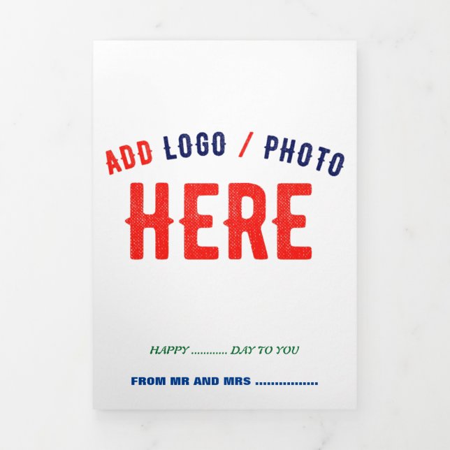 TARJETA TRÍPTICA PERSONALIZABLE MODERNO ESTILO BLANCO VERIFICADO MA (Foto de portada)