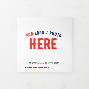 TARJETA TRÍPTICA PERSONALIZABLE MODERNO ESTILO BLANCO VERIFICADO MA