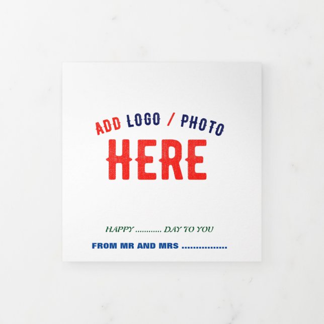 TARJETA TRÍPTICA PERSONALIZABLE MODERNO ESTILO BLANCO VERIFICADO MA (Foto de portada)