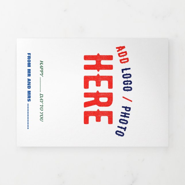 TARJETA TRÍPTICA PERSONALIZABLE MODERNO ESTILO BLANCO VERIFICADO MA (Foto de portada)