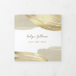 Tarjeta Tríptica Pincel de pintura dorada roce triple broche