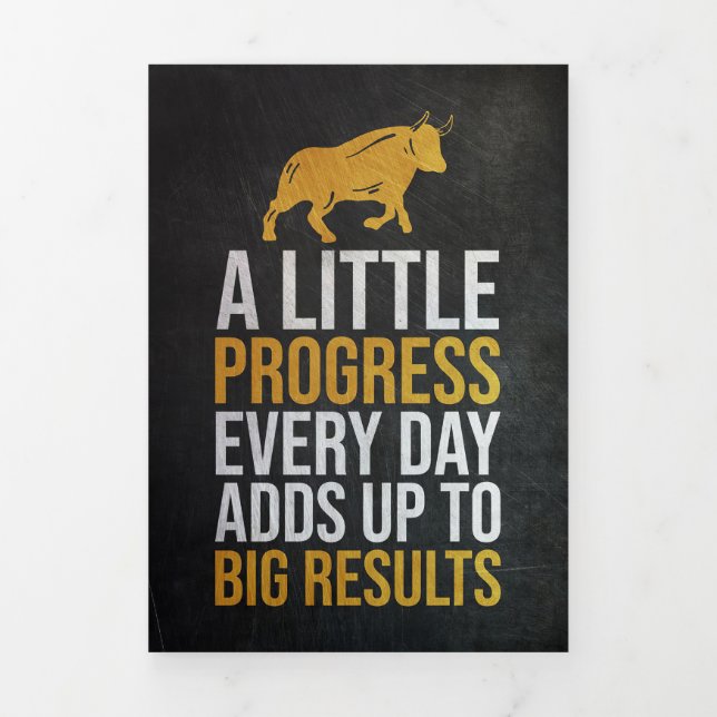 Tarjeta Tríptica Progreso del Inversor Grandes Resultados (Foto de portada)