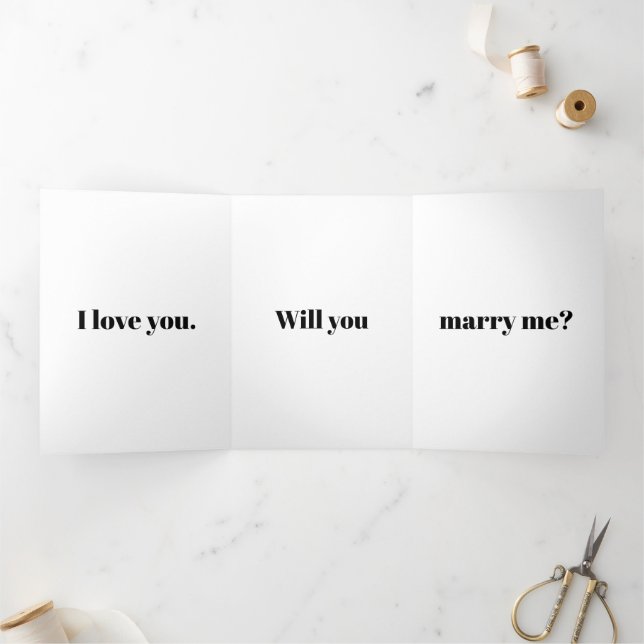 Tarjeta Tríptica Propuesta minimalista de matrimonio personalizado  (Interior)