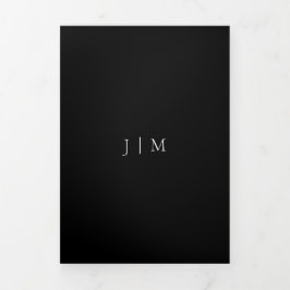 Tarjeta Tríptica Respuesta amable de Black Wedding Rsvp