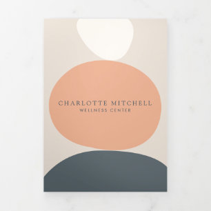 Tarjeta Tríptica Resumen moderno de zenstones de zinc/Blue Brochure