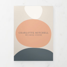 Tarjeta Tríptica Resumen moderno de zenstones de zinc/Blue Brochure