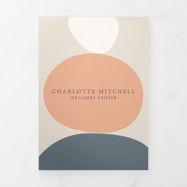 Tarjeta Tríptica Resumen moderno de zenstones de zinc/Blue Brochure (Foto de portada)