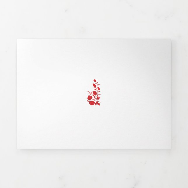 Tarjeta Tríptica Rosa Madder, diseño floral de Thunderbird (Foto de portada)