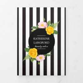 Tarjeta Tríptica Sala de belleza floral minima Suite Business