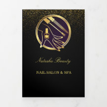 Salón de Uñas Manicurista Moderno Brillo Negro y D