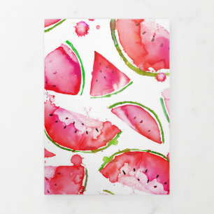 Tarjeta Tríptica sandía acuática 1