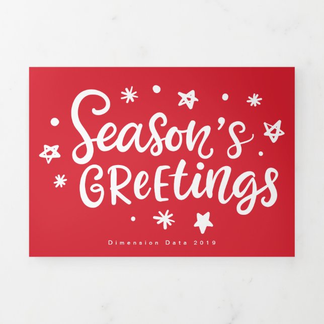 Tarjeta Tríptica Seasons Greetings texto blanco multifoto vacacione (Foto de portada)
