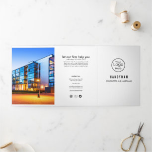 Tarjeta Tríptica Servicios de Mano de Obra Profesional y Audaces
