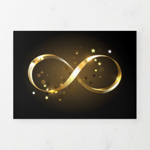 Tarjeta Tríptica Símbolo de infinito dorado