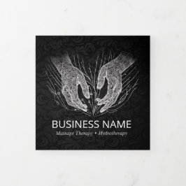 Tarjeta Tríptica Terapia de Masaje Manos Curativas Energía Tercer b