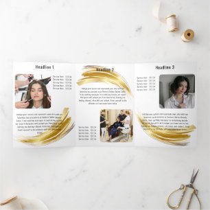 Tarjeta Tríptica Terracotta Ocher Beige Gold