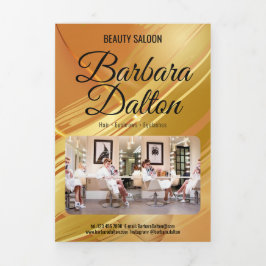 Tarjeta Tríptica Terracotta Ocher Beige Gold