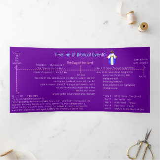 Tarjeta Tríptica Timeline of Biblical Events  Tri-Fold Card