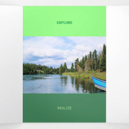 Tarjeta Tríptica Tono verde fresco al cuadrado del código Qr