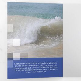 Tarjeta Tríptica Transparencia contemporánea azul fino