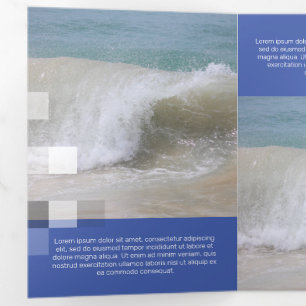 Tarjeta Tríptica Transparencia contemporánea azul fino