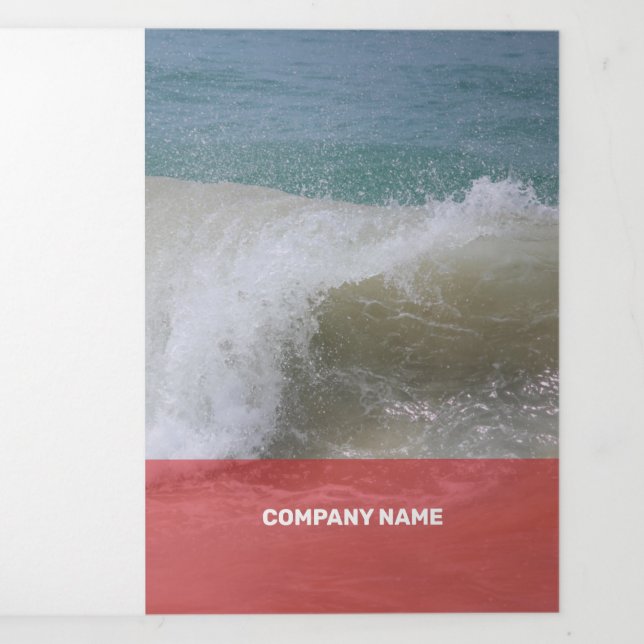 Tarjeta Tríptica Transparencia moderna rosa y roja fresca (Foto de portada)