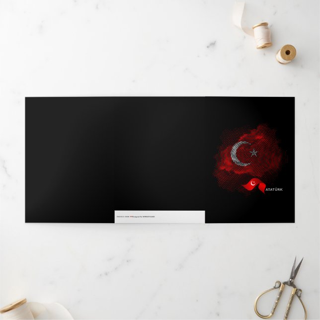 Tarjeta Tríptica Turkey flag (Exterior)