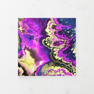 Tarjeta Tríptica Vibrante Trippy Boho Hippie Fractal Marble Art