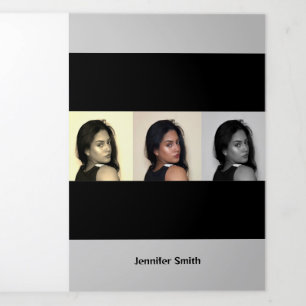 Tarjeta Tríptica Visión general de un artista moderno y gris