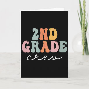 Tarjeta Tripulación de 2do Grado Retro Groovy Mujeres Feli